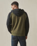 Men's Raglan Colorblock Midweight Full Zip - Deep Olive Black